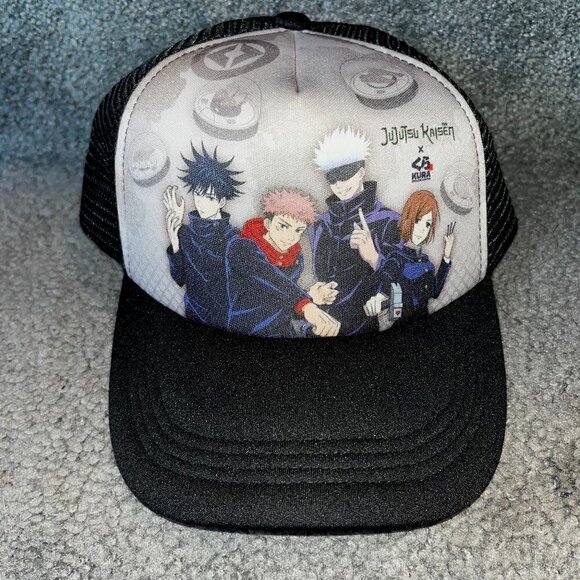 RARE Jujutsu Kaisen X Kura Sushi Limited Edition Promo Snapback Trucker Cap Hat - Picture 1 of 7